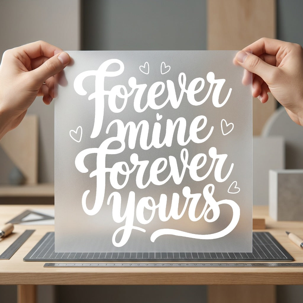 Forever Mine Yours Romantic Valentine Ready to Press DTF Transfer for Dtf