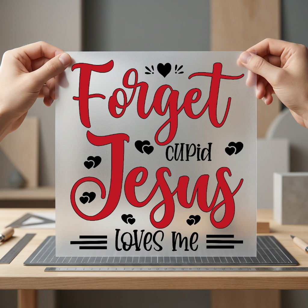 Forget Cupid Jesus Loves Christian Faith Ready to Press DTF Transfer for Dtf