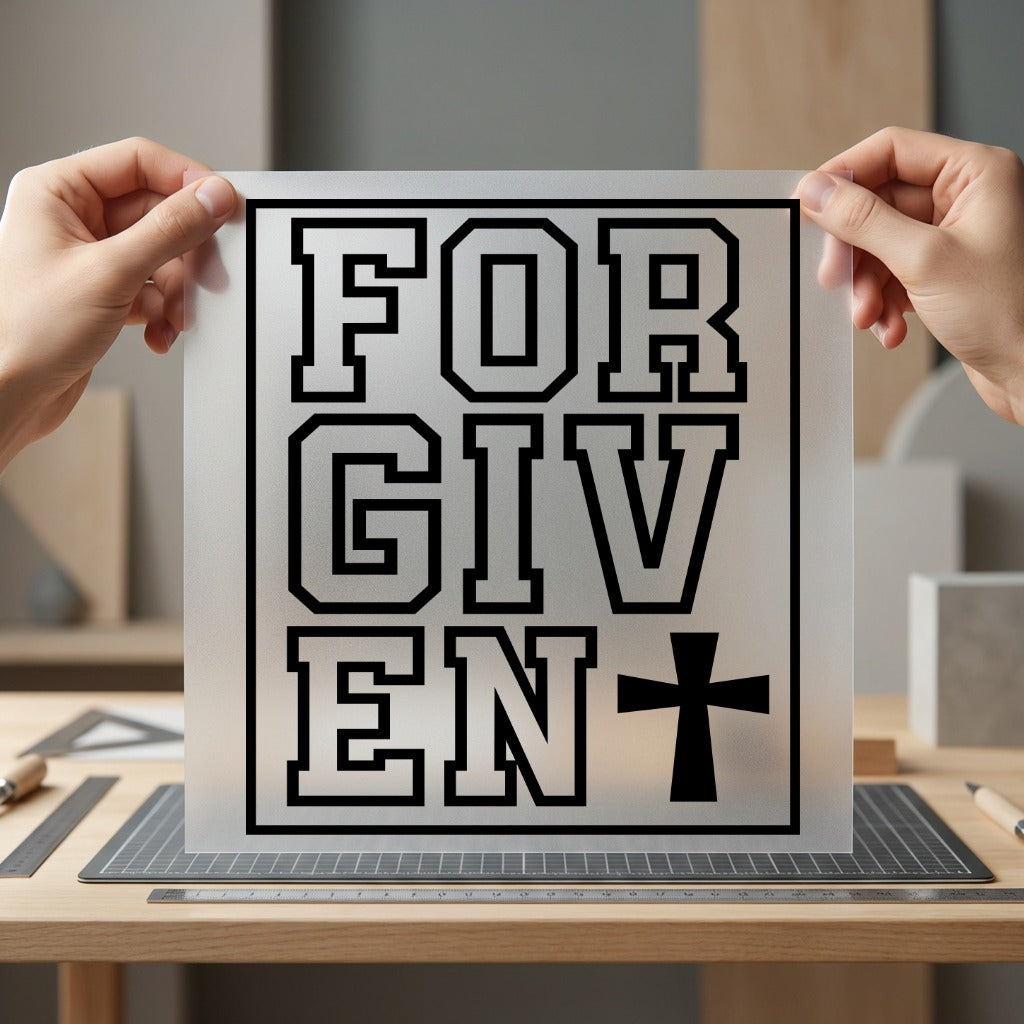 Forgiven Block Letters Bold Christian Faith Ready to Press DTF Transfer for Dtf