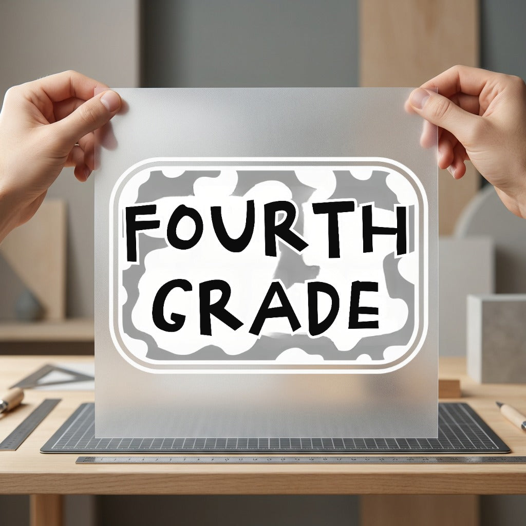 Fourth Grade Cow Educational Teacher Vintage Ready to Press DTF Transfer for Dtf