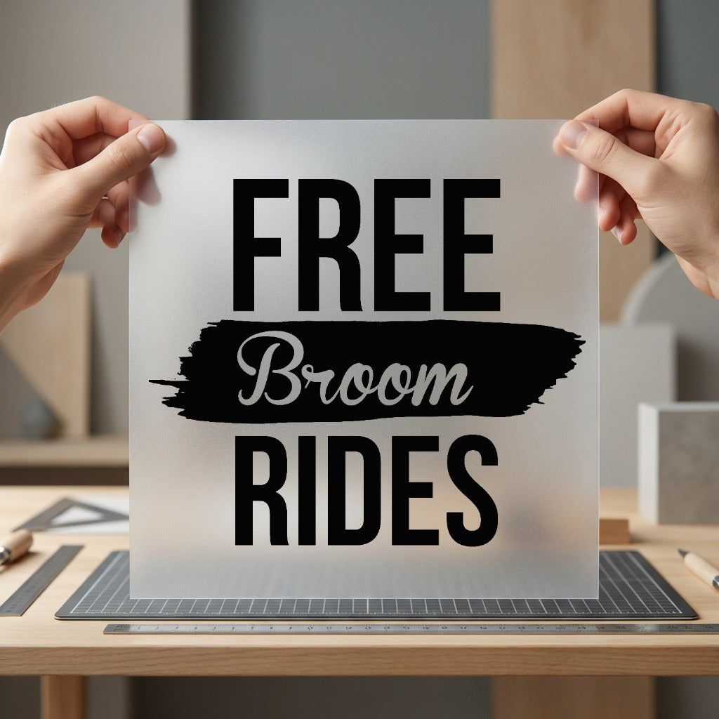 Free Broom Rides Halloween Halloween Vintage Ready to Press DTF Transfer for Dtf