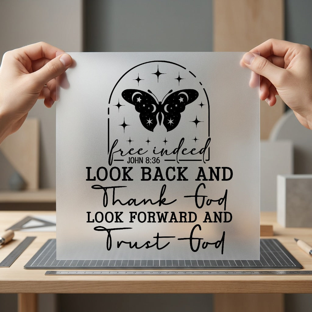 Free Indeed Butterfly Faith-inspired Christian Faith Ready to Press DTF Transfer for Dtf