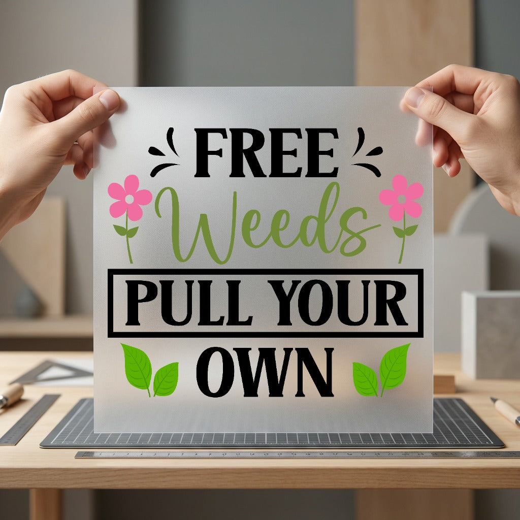 Free Weeds Pull Own Funny Ready to Press DTF Transfer for Dtf