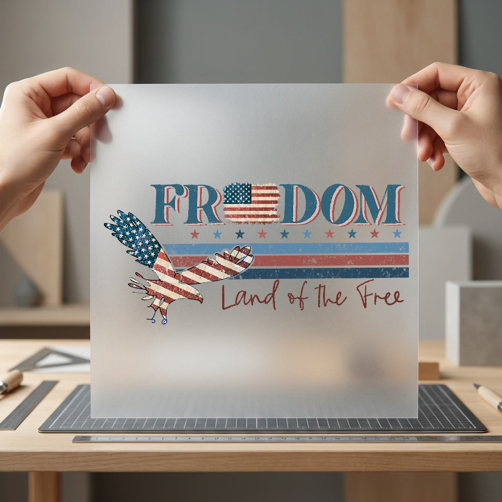 Freedom Land Free Patriotic Patriotic Usa Ready to Press DTF Transfer for Dtf