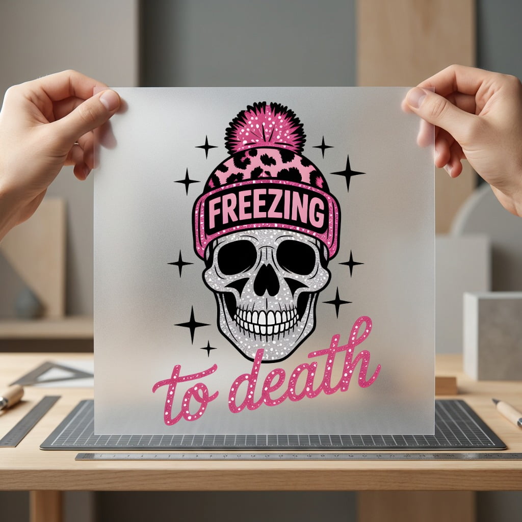 Freezing Death Skull Winter Winter Retro Ready to Press DTF Transfer for Dtf