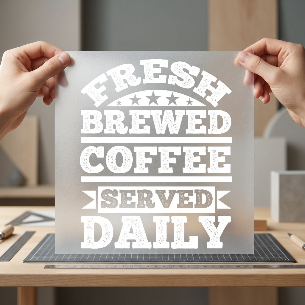 Fresh Brewed Coffee Daily Funny Sarcastic Ready to Press DTF Transfer for Dtf