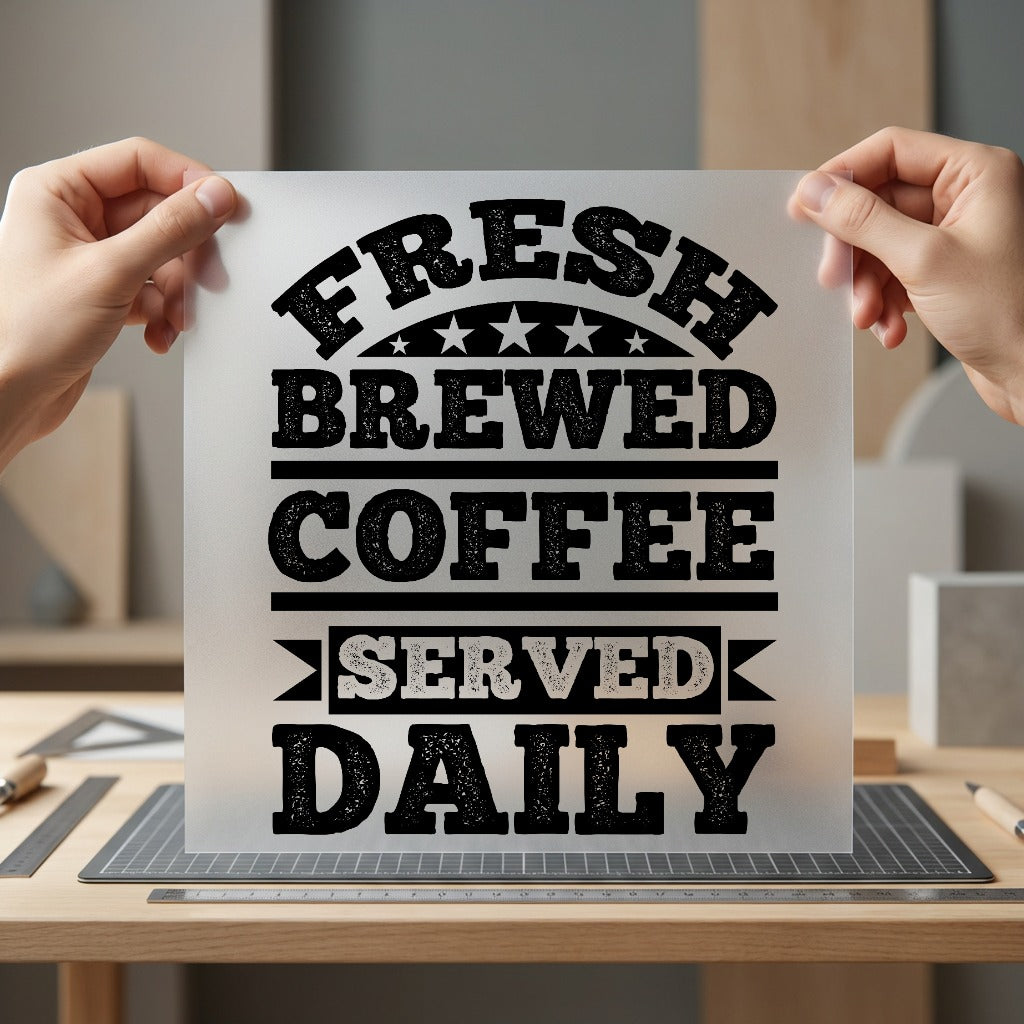 Fresh Brewed Coffee Daily Funny Sarcastic Ready to Press DTF Transfer for Dtf