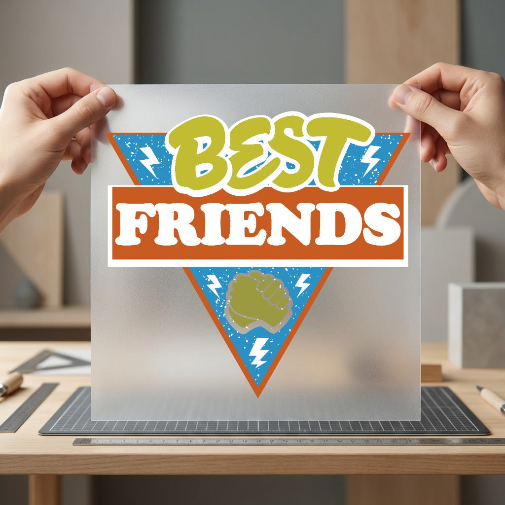 Friends Fist Bump Retro Retro Ready to Press DTF Transfer for Dtf