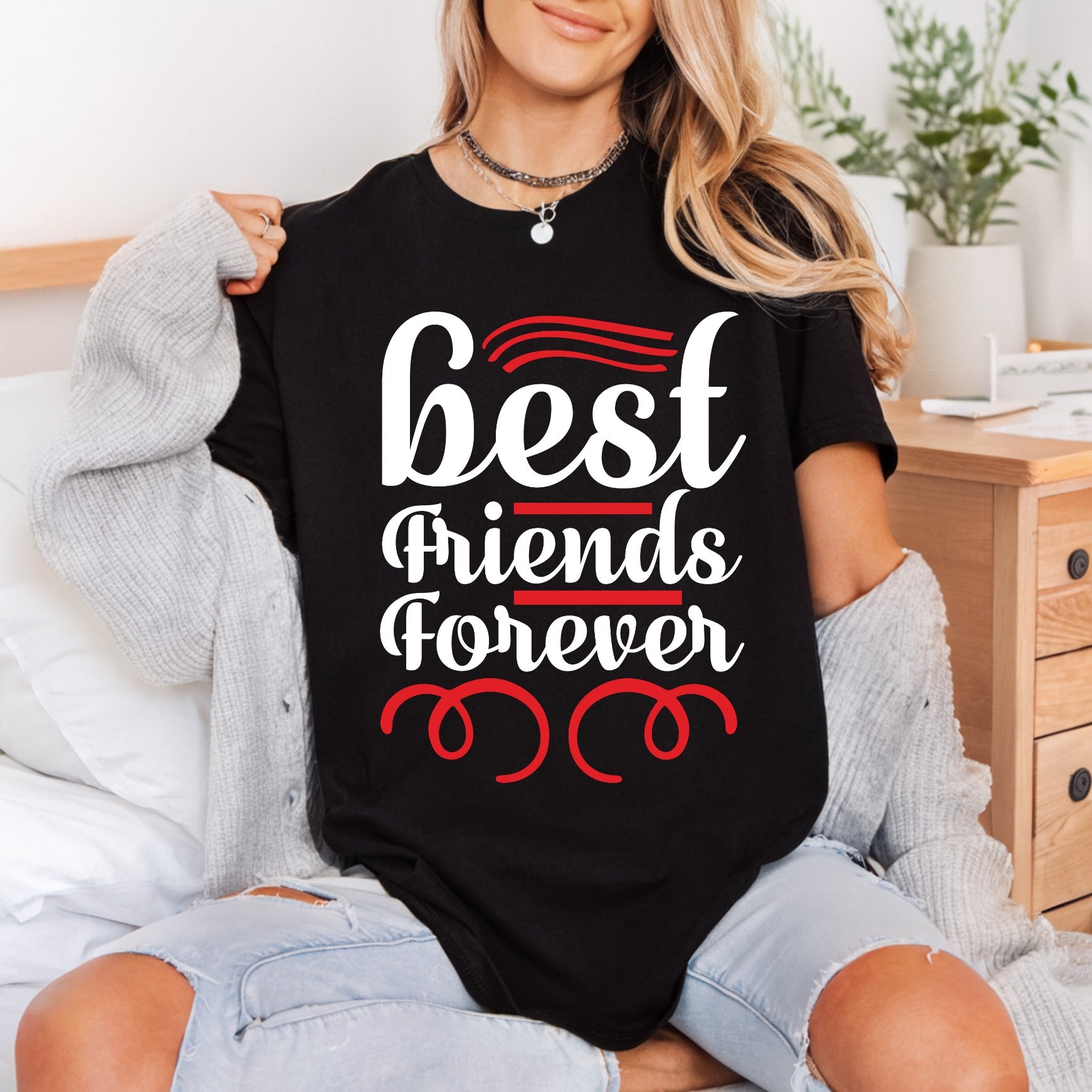 Friends Forever Diy Cute Quotes Collection Cute & Kawaii Collection Ready to Press DTF Transfer for Dtf