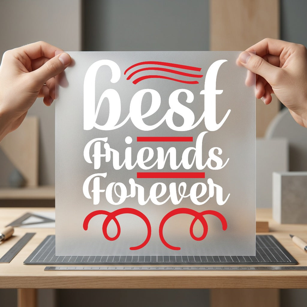 Friends Forever Diy Cute Quotes Collection Cute & Kawaii Collection Ready to Press DTF Transfer for Dtf