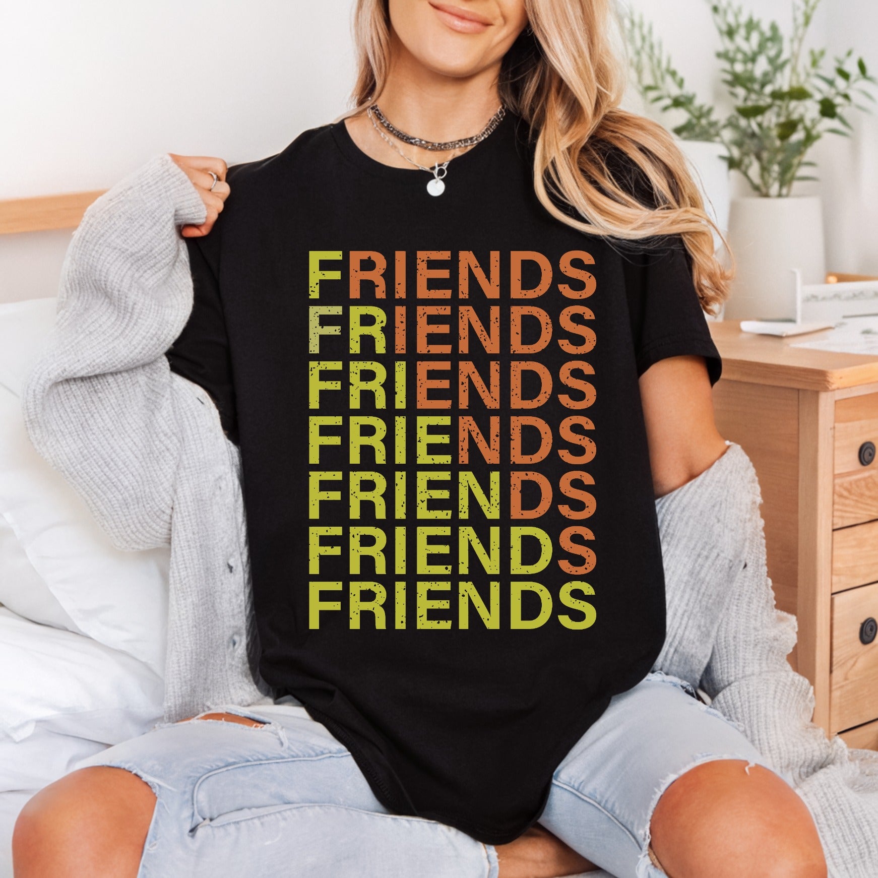 Friends Repeat Text Retro Funny Sarcastic Ready to Press DTF Transfer for Dtf