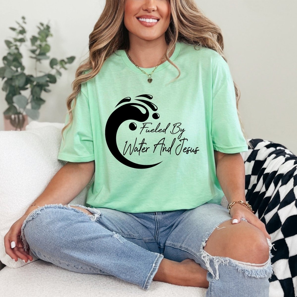 Fueled By Water & Jesus | Baptism & Faith Tee - Luckets.com