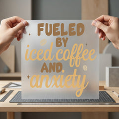Fueled Iced Coffee Anxiety Funny Sarcastic Ready to Press DTF Transfer for Dtf