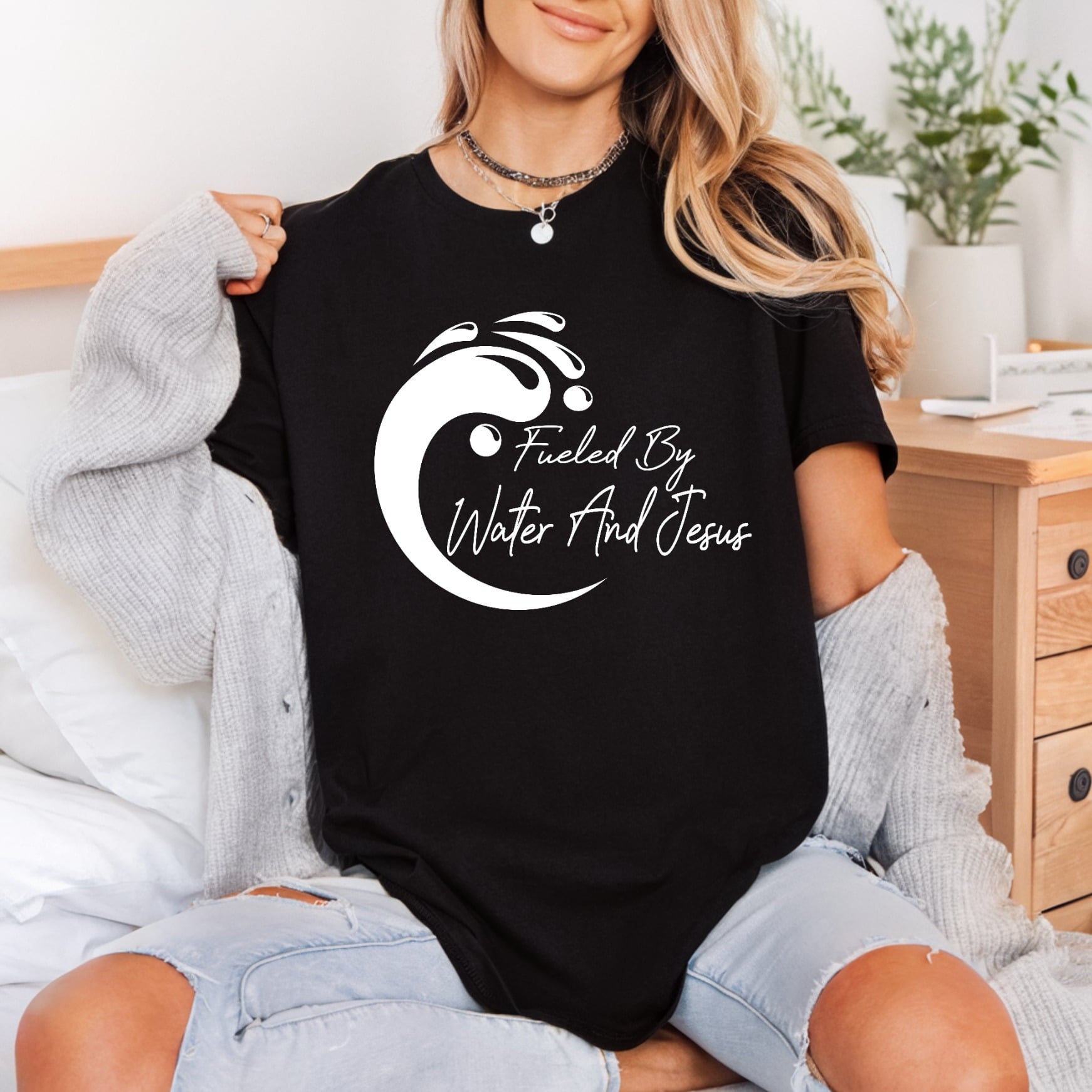 Fueled Water Jesus Christian Christian Faith Ready to Press DTF Transfer for Dtf