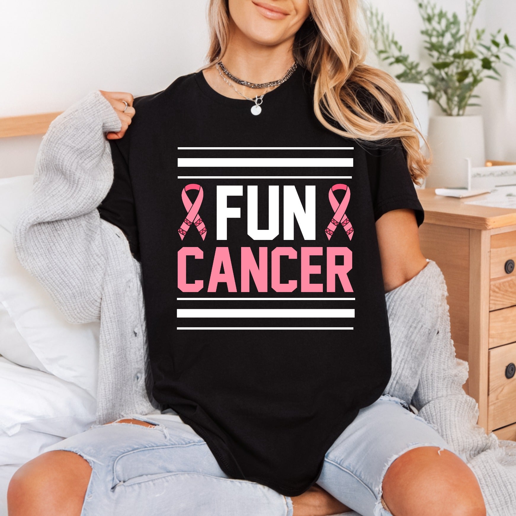 Fun Cancer Pink Ribbon Faith Ready to Press DTF Transfer for Dtf