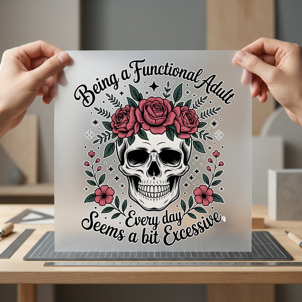 Functional Adult Skull Roses Halloween Vintage Ready to Press DTF Transfer for Dtf