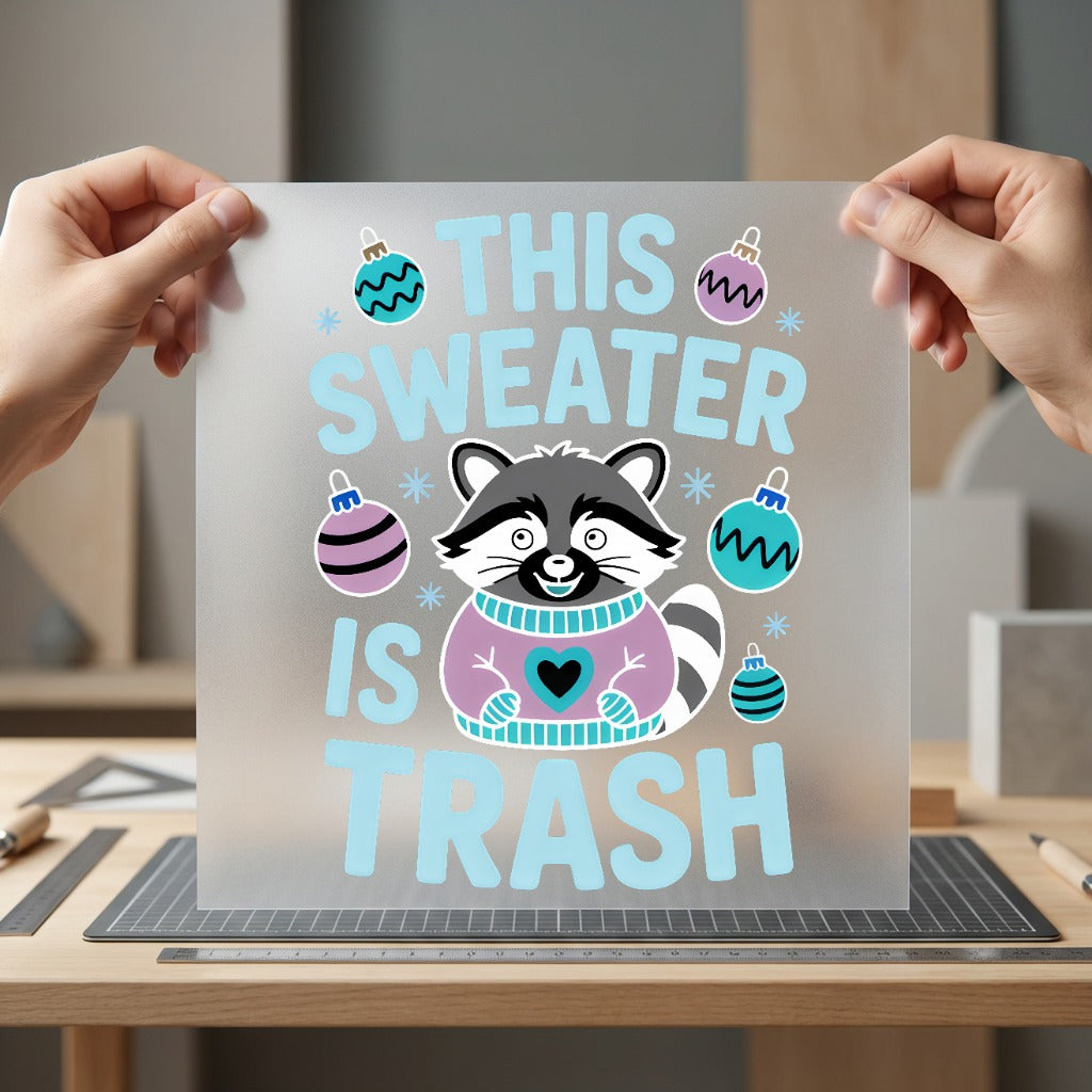 Funny Christmas Raccoon Holiday Christmas Funny Ready to Press DTF Transfer for Dtf