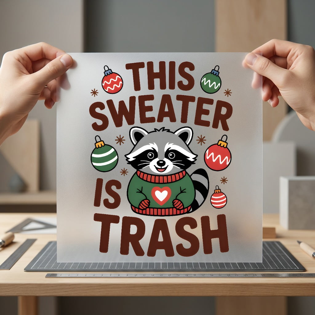 Funny Christmas Raccoon Holiday Christmas Funny Ready to Press DTF Transfer for Dtf