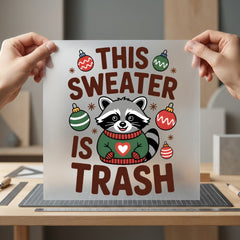 Funny Christmas Raccoon Holiday Christmas Funny Ready to Press DTF Transfer for Dtf