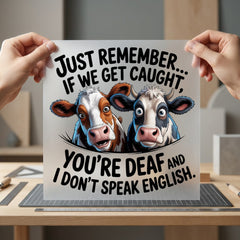 Funny Cow Quote Just Funny Sarcastic Ready to Press DTF Transfer for Dtf