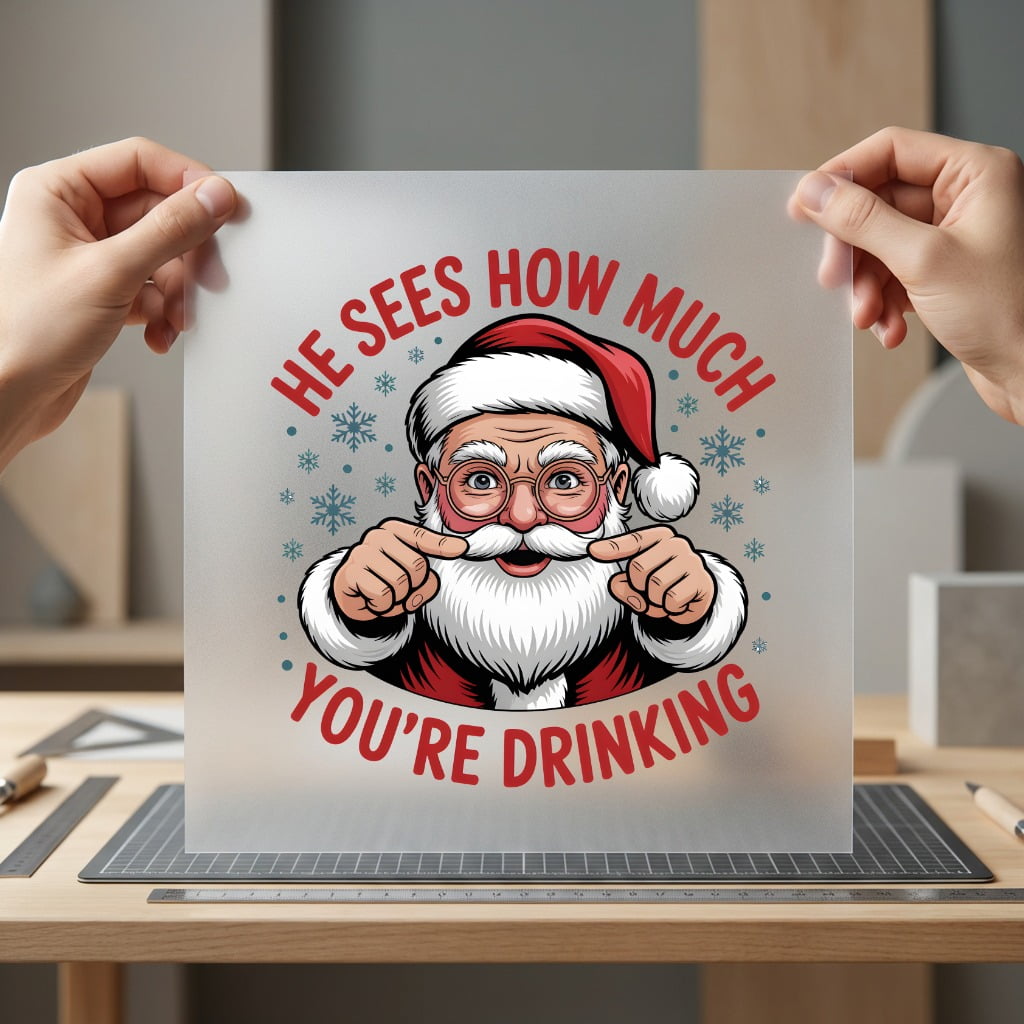 Funny Drunk Santa Christmas Christmas Funny Ready to Press DTF Transfer for Dtf