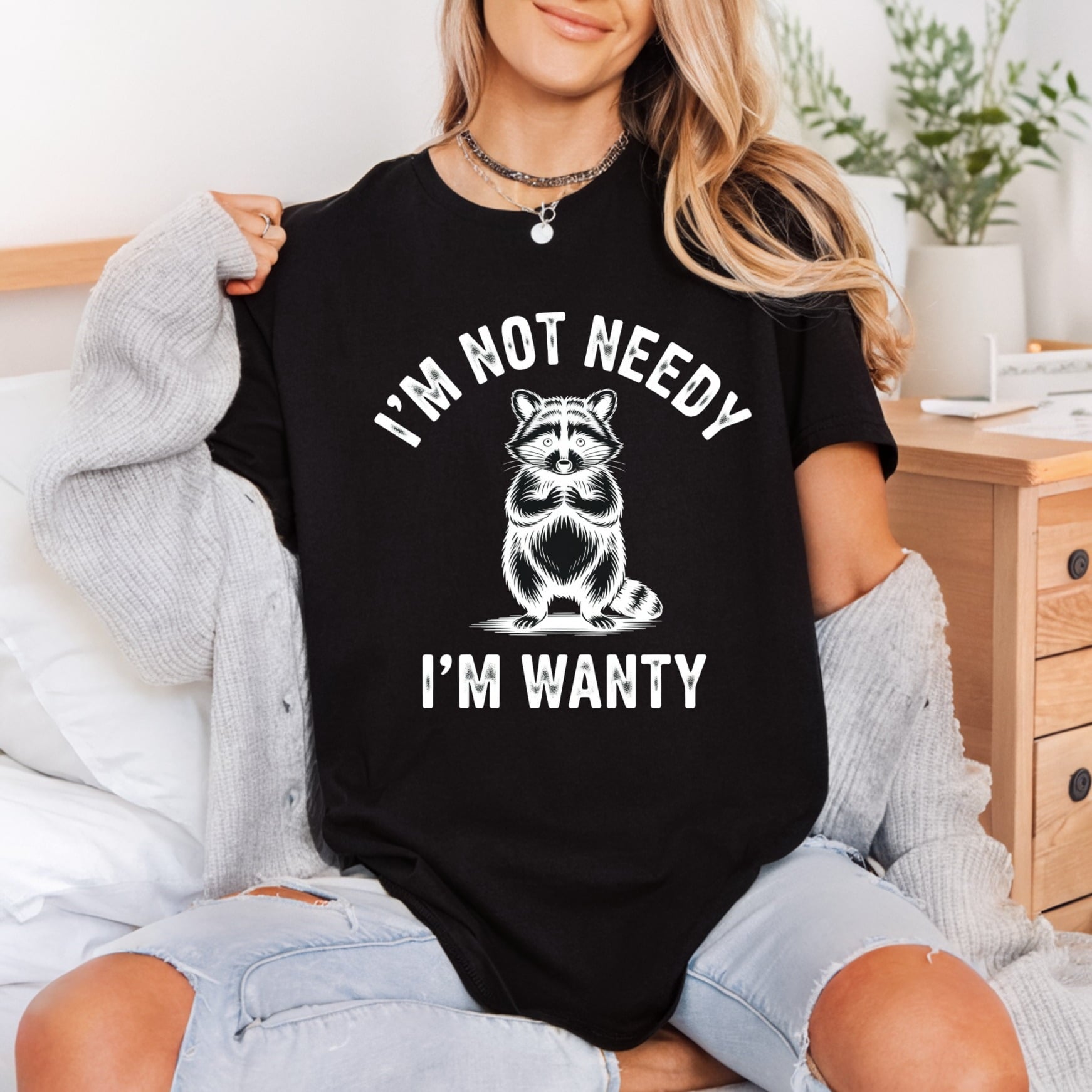 Funny Raccoon Not Needy Funny Sarcastic Ready to Press DTF Transfer for Dtf