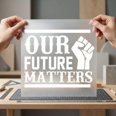 Future Matters Fist Protest Vintage Retro Ready to Press DTF Transfer for Dtf