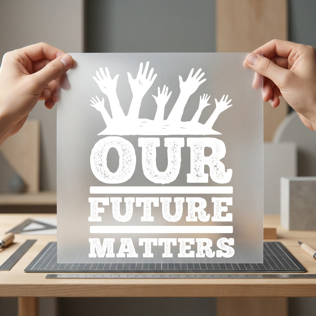 Future Matters Raised Hands Vintage Retro Ready to Press DTF Transfer for Dtf