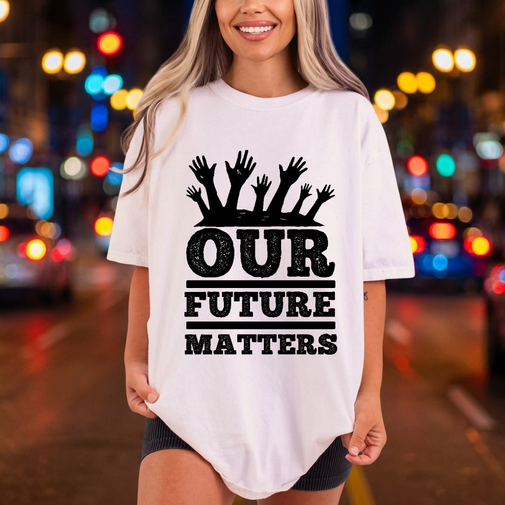Future Matters Raised Hands Vintage Retro Ready to Press DTF Transfer for Dtf