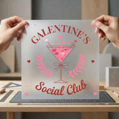 Galentine Social Club Cocktail Valentine Ready to Press DTF Transfer for Dtf