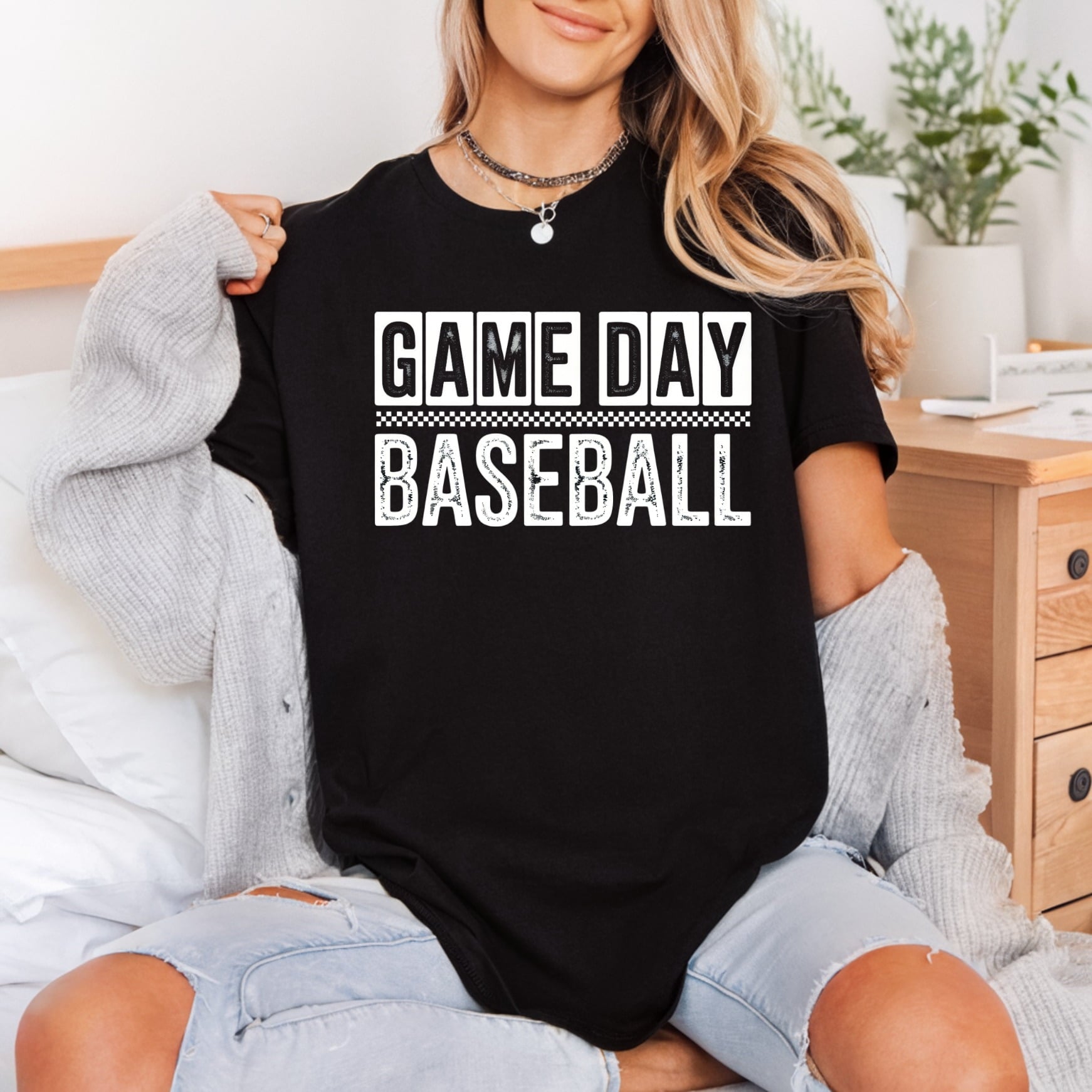 Game Day Baseball Distressed Retro Fitness Ready to Press DTF Transfer for Dtf