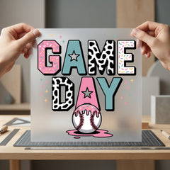Game Day Baseball Retro Mom Fitness Ready to Press DTF Transfer for Dtf