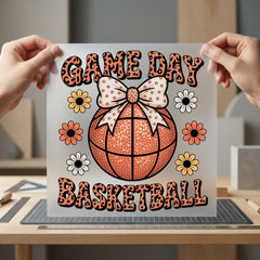 Game Day Basketball Retro Retro Boho Ready to Press DTF Transfer for Dtf
