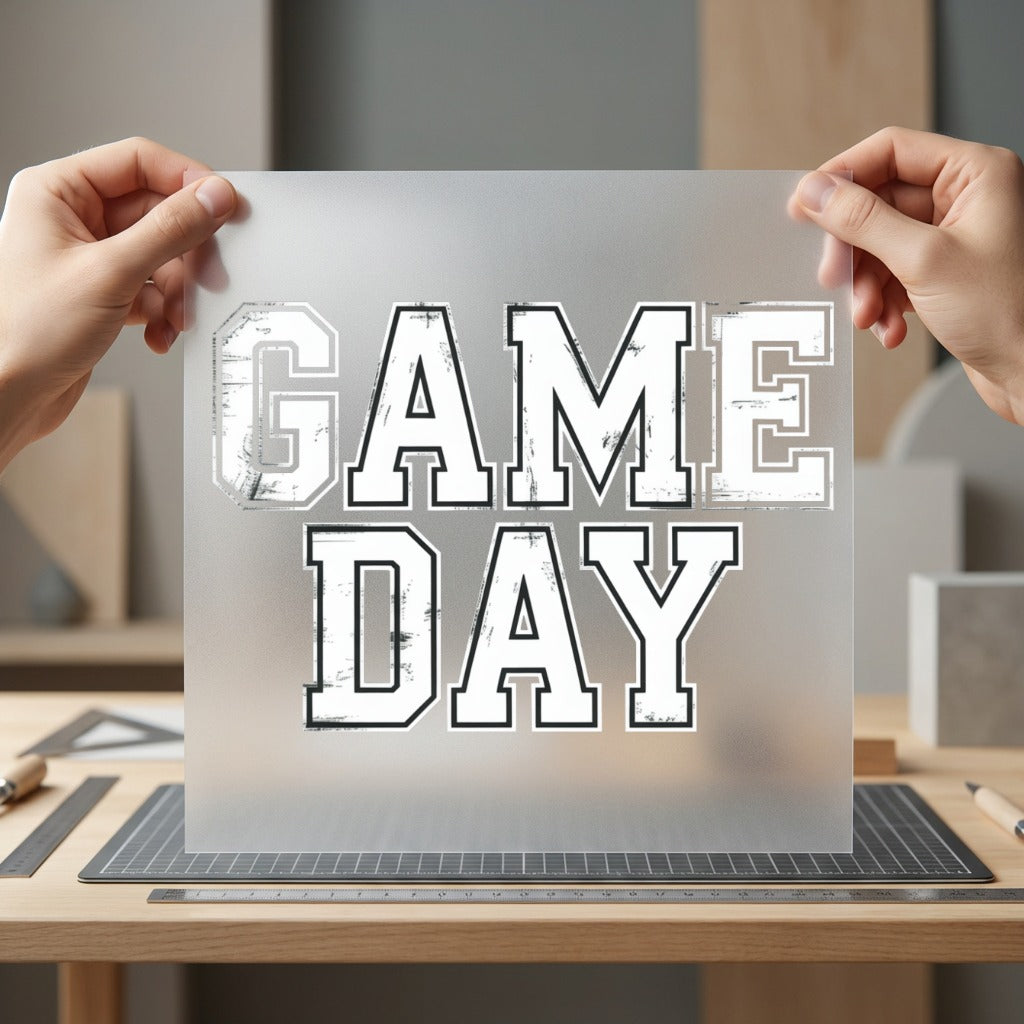 Game Day Distressed Outline Vintage Retro Ready to Press DTF Transfer for Dtf