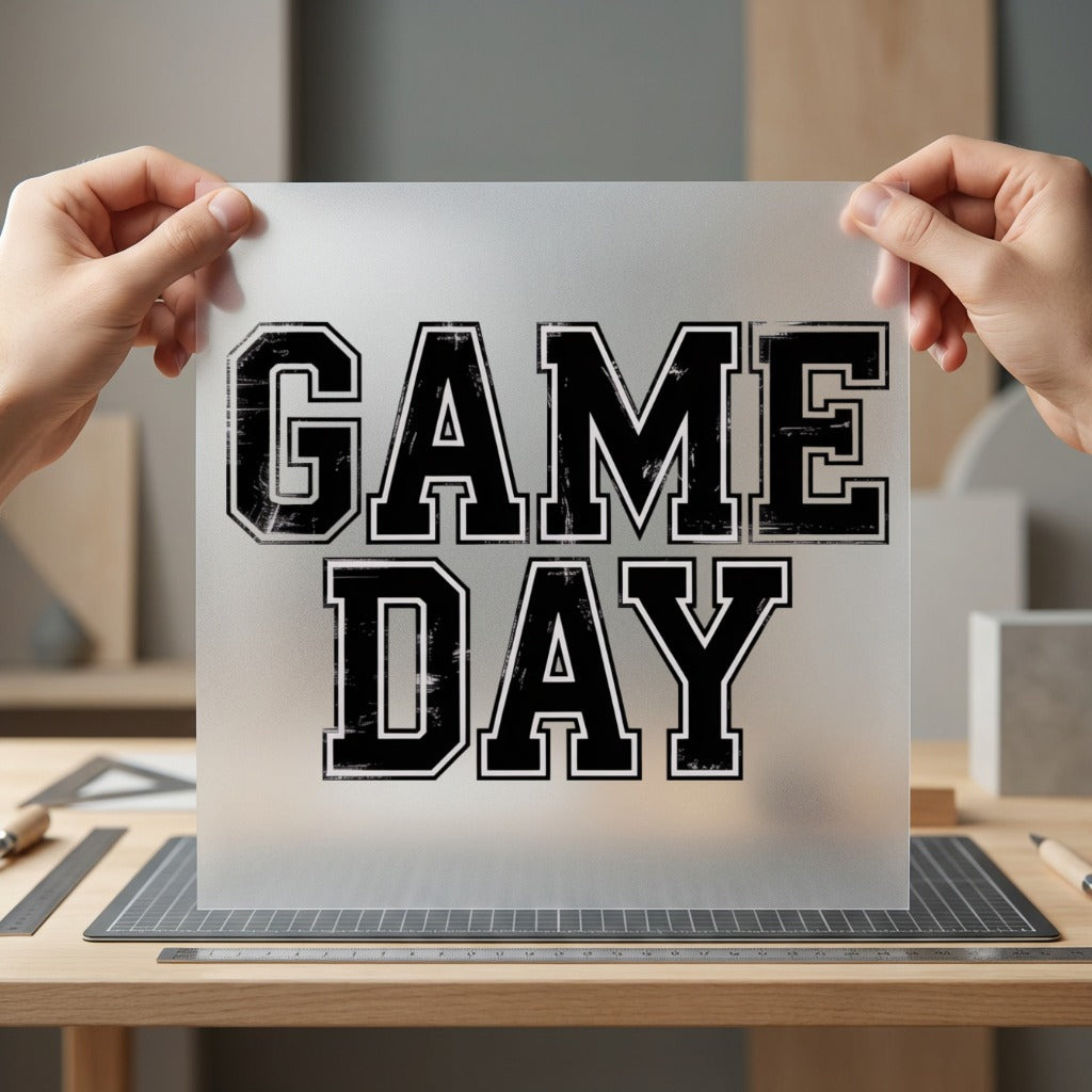 Game Day Distressed Outline Vintage Retro Ready to Press DTF Transfer for Dtf