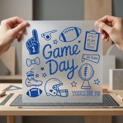 Game Day Football Doodle Fitness Ready to Press DTF Transfer for Dtf