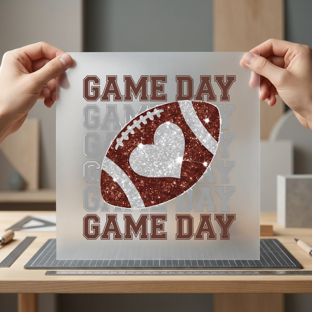 Game Day Football Heart Retro Fitness Ready to Press DTF Transfer for Dtf