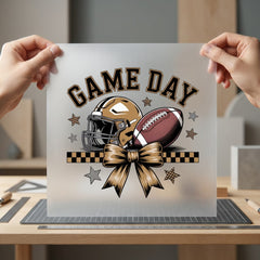 Game Day Football Helmet Vintage Retro Ready to Press DTF Transfer for Dtf