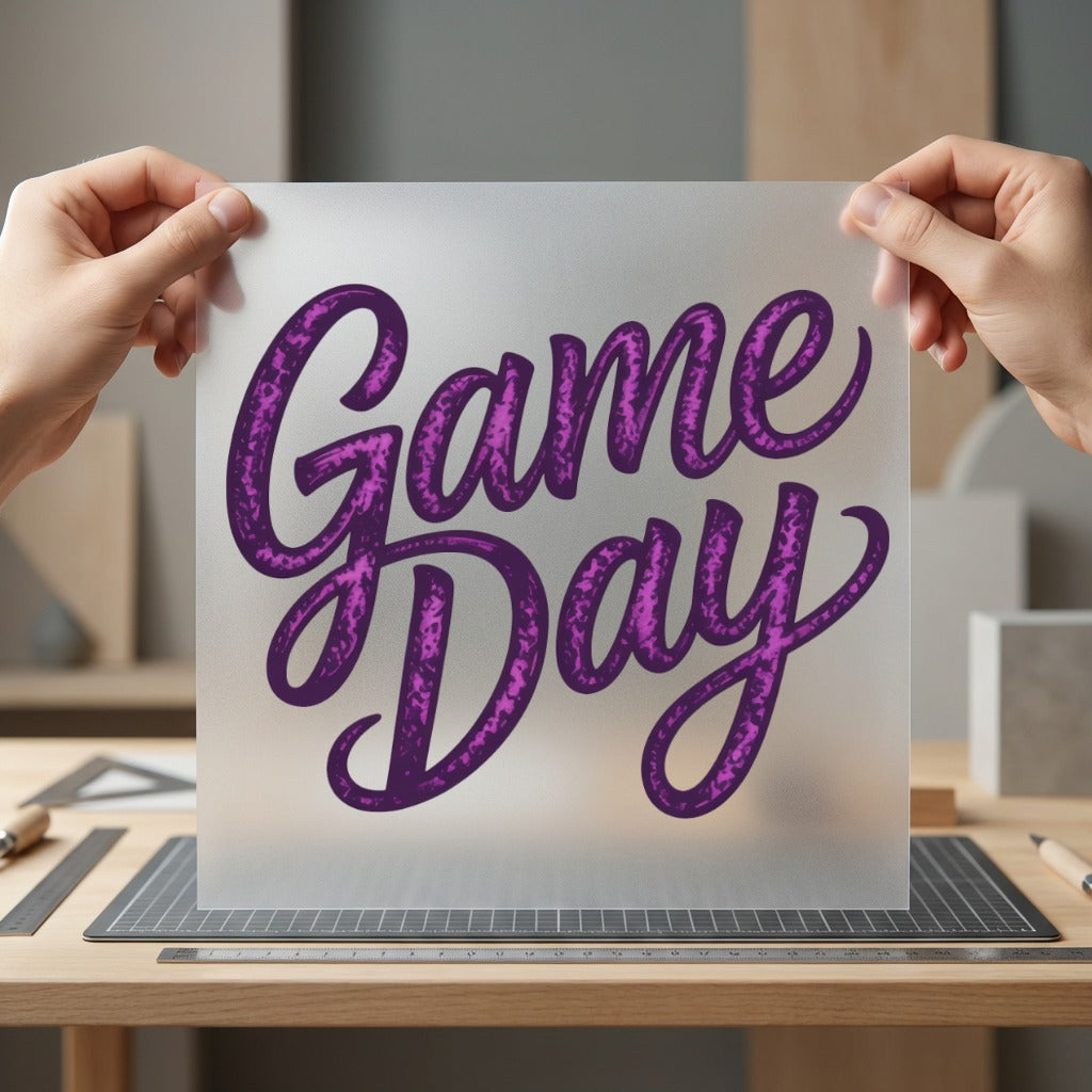 Game Day Script Sparkling Vintage Retro Ready to Press DTF Transfer for Dtf