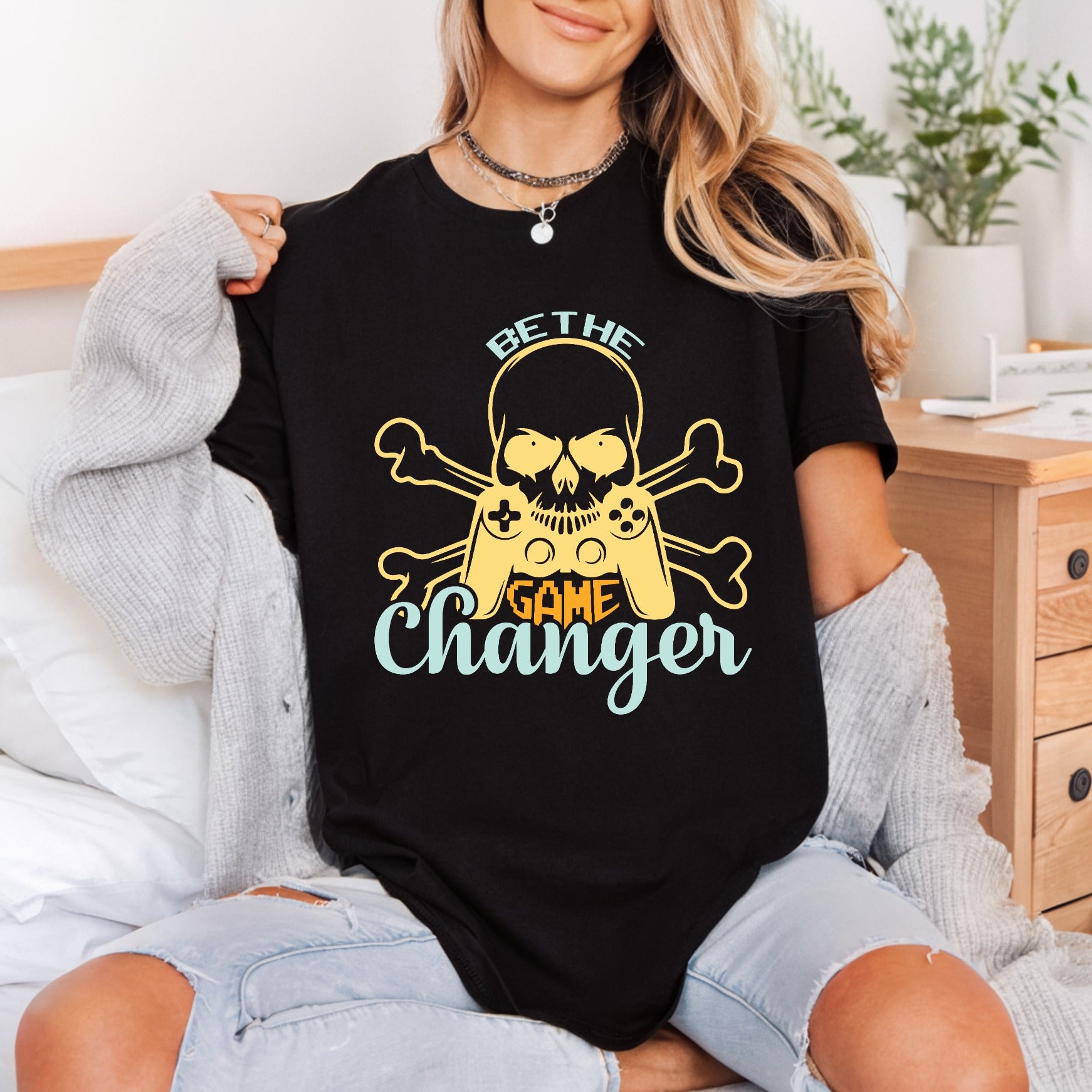 Gamer Skull Controller Retro Funny Sarcastic Ready to Press DTF Transfer for Dtf