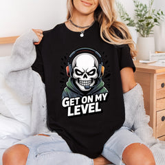 Gamer Skull Get Level Funny Sarcastic Ready to Press DTF Transfer for Dtf
