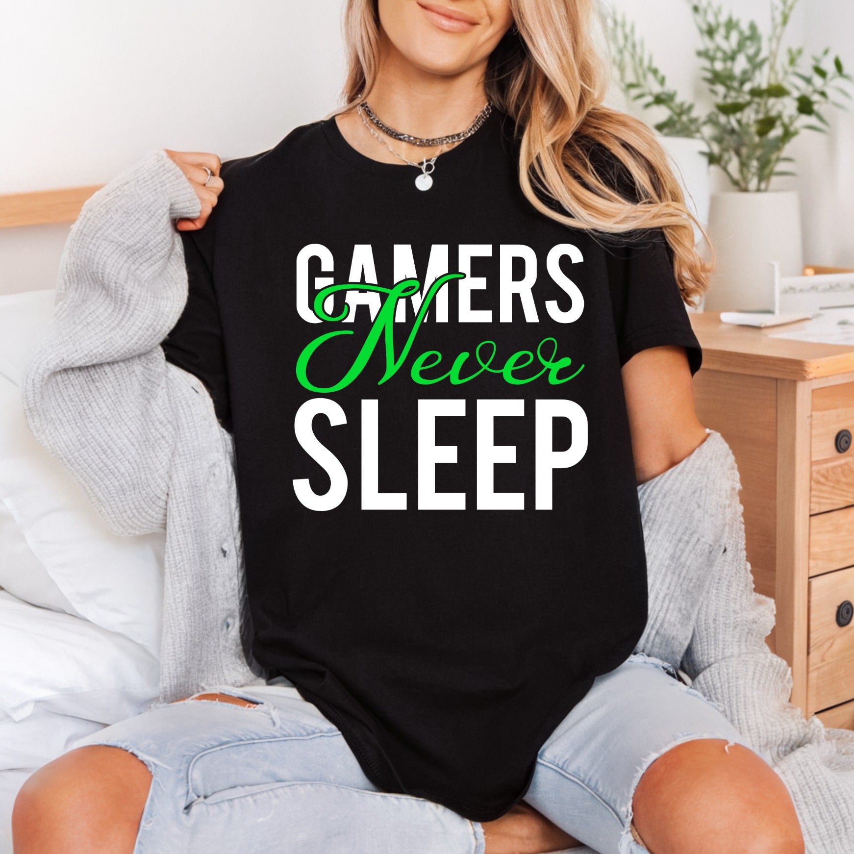 Gamers Never Sleep Gaming Funny Sarcastic Ready to Press DTF Transfer for Dtf