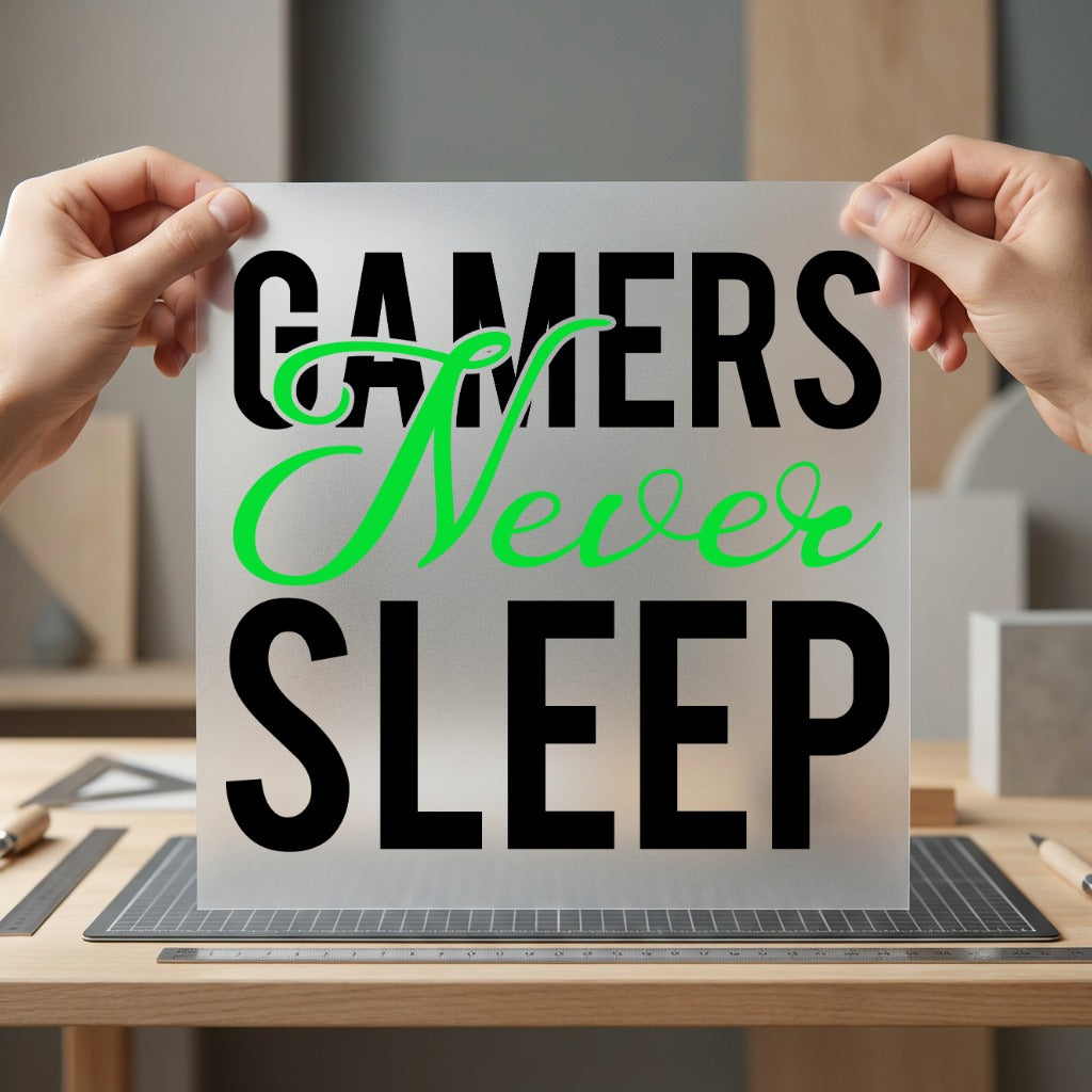 Gamers Never Sleep Gaming Funny Sarcastic Ready to Press DTF Transfer for Dtf