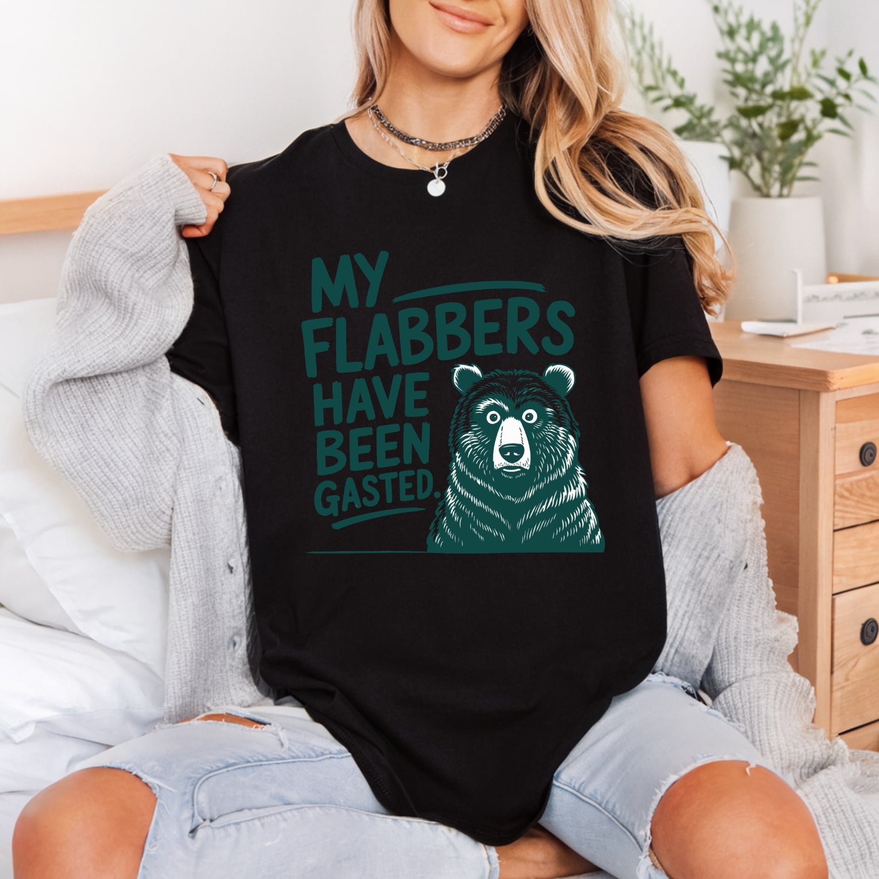 Gasted Bear Funny Animal Funny Aesthetic Ready to Press DTF Transfer for Dtf