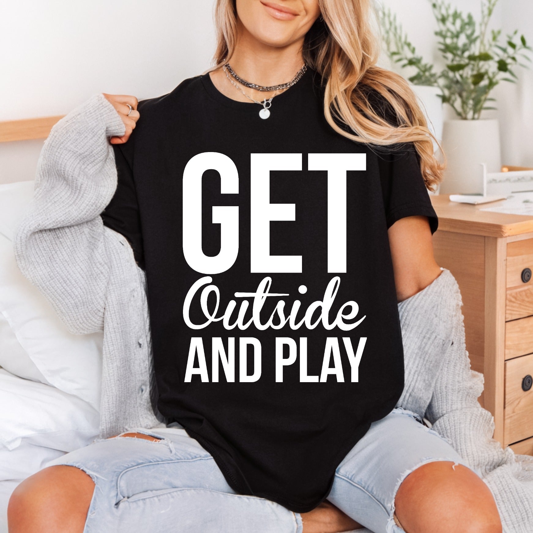 Get Outside Play Motivational Aesthetic Ready to Press DTF Transfer for Dtf