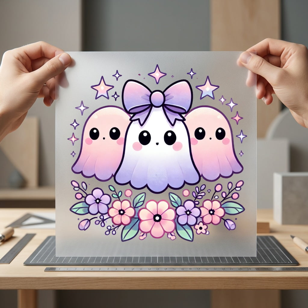 Ghost Friends Pastel Kawaii Halloween Aesthetic Ready to Press DTF Transfer for Dtf