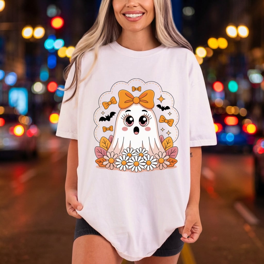 Ghost Halloween Kawaii Diy Halloween Aesthetic Ready to Press DTF Transfer for Dtf