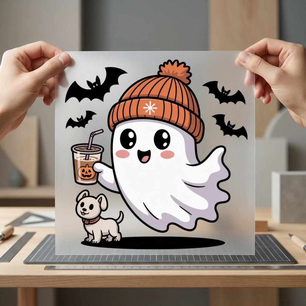 Ghost Pumpkin Spice Spooky Halloween Autumn Ready to Press DTF Transfer for Dtf
