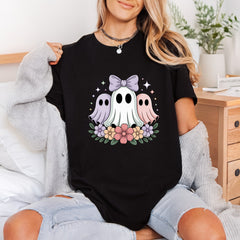 Ghost Trio Floral Wreath Halloween Aesthetic Ready to Press DTF Transfer for Dtf