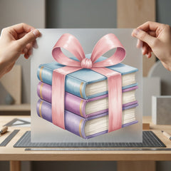 Gift Wrapped Books Cozy Aesthetic Ready to Press DTF Transfer for Dtf